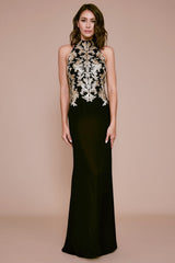 Abad Halter Sequin Embroidered Gown