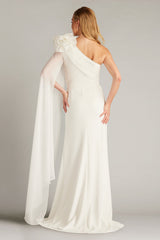 Amoret Rosette Shoulder Gown