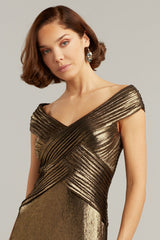 Ancelin Pleated Lam¨¦ Dress