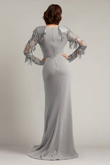 Alvin Sequin Fringe Gown