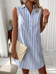 Anora - Soft-Touch Striped Shirt Dress