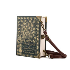 Classic Book Purse Vegan Leather Crossbody Bag for Women Book Lover Gift Clutch Handbag