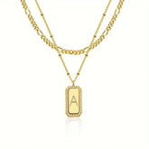 Cuban Chain Link Necklace for Women in 304 Stainless Steel with Electroplated Gold Plating and Zircon Inlay Featuring Copper Pendant