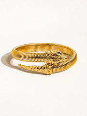 Serpent Bracelet Bangle 18K Gold Non-Tarnish