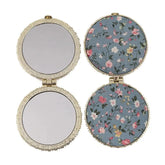 fashion artistic retro cloth printing double-sided portable mini makeup mirror