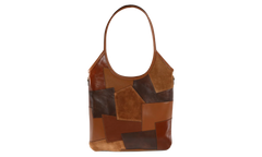Ivy Leather Patchwork Bag Cognac 5BG231 2CRI F0046