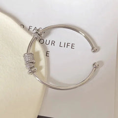 Gold Snake Bracelet with Zircon Stones