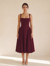 Betty Midi Dress - Cherry Lacquer