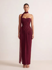 Carina Maxi Dress - Burgundy
