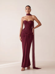 Carina Maxi Dress - Burgundy