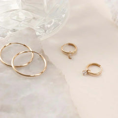 Celeste™ | Gold Stone Hoop Earrings