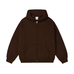 21Dripzz Essential Zip Hoodie - Mocha