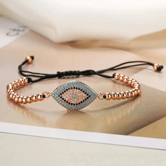 ins style devil's eye copper plating inlay zircon 18k gold plated bracelets