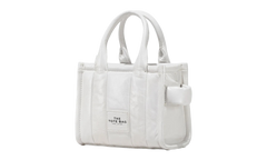 Shiny Crinkle Leather Crossbody Tote Bag WHITE H064L03FA22-100