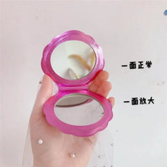 laser color girl bling portable double-sided makeup mirror accessories
