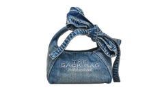 Bow Denim Mini Sack Bag Medium Wash 2P5HSC007H03 492