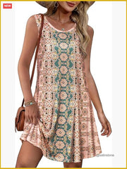 Casual Sleeveless Tank Sundress with Pockets