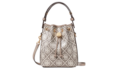 Mini T Monogram Coated Jacquard Bucket Bag Charcoal 182853 200