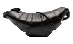 Unisex Soft Nappa Medium Croissant Bag DARK CHOCOLATE BG0001 LL095 BR490