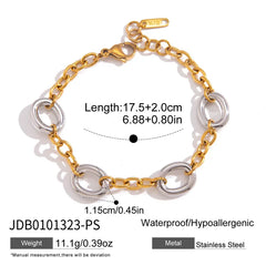 Electroplated Flowers Bracelet for Women in 304 Stainless Steel with 18K Real Gold PVD Coated Handmade Chain