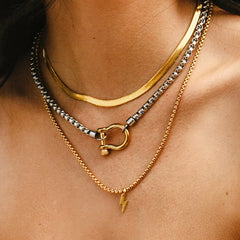 Simple Style Geometric Solid Color Titanium Steel Pendant Necklace