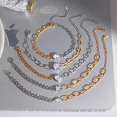 Electroplated Flowers Bracelet for Women in 304 Stainless Steel with 18K Real Gold PVD Coated Handmade Chain