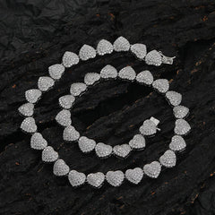 Heart Shape Zircon Plating Bracelet and Necklace