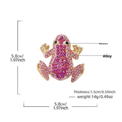 Frog Pin in Green Zinc Alloy Featuring Diamond Craft