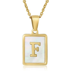 Titanium Steel 18K Gold Plated Simple Style Plating Letter Acrylic Necklace