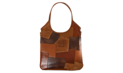 Ivy Leather Patchwork Bag Cognac 5BG231 2CRI F0046