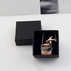 Stainless Steel Pendant Necklace with Envelope and cable chain