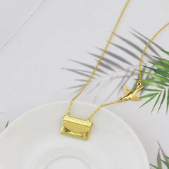 Stainless Steel Pendant Necklace with Envelope and cable chain