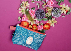 The Unemployed Philosophers Guild Jane Austen Bag - 9 Canvas Zipper Romance Themed Pouch for Pencils. Tools. Cosmetics. Toiletries and More