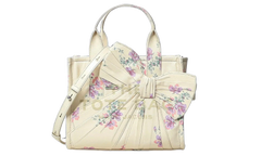 Small The Antique Floral Oversized Bow Canvas Tote Bag Cream / Multicolor 2F6HTT033H02 107