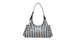 Stripe Canvas Belted Sack Bag Blue Sea Multicolor 2S6HSH025H02 455