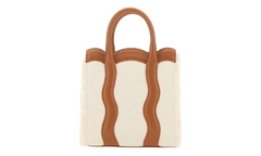 Mini Palm Beach Tote Bag Brown / White PWNA051S23FAB0030360