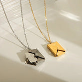 Wholesale Jewelry IG Style Simple Style Commute I Love you envelope 304 Stainless Steel 18K Gold Plated Pendant Necklace