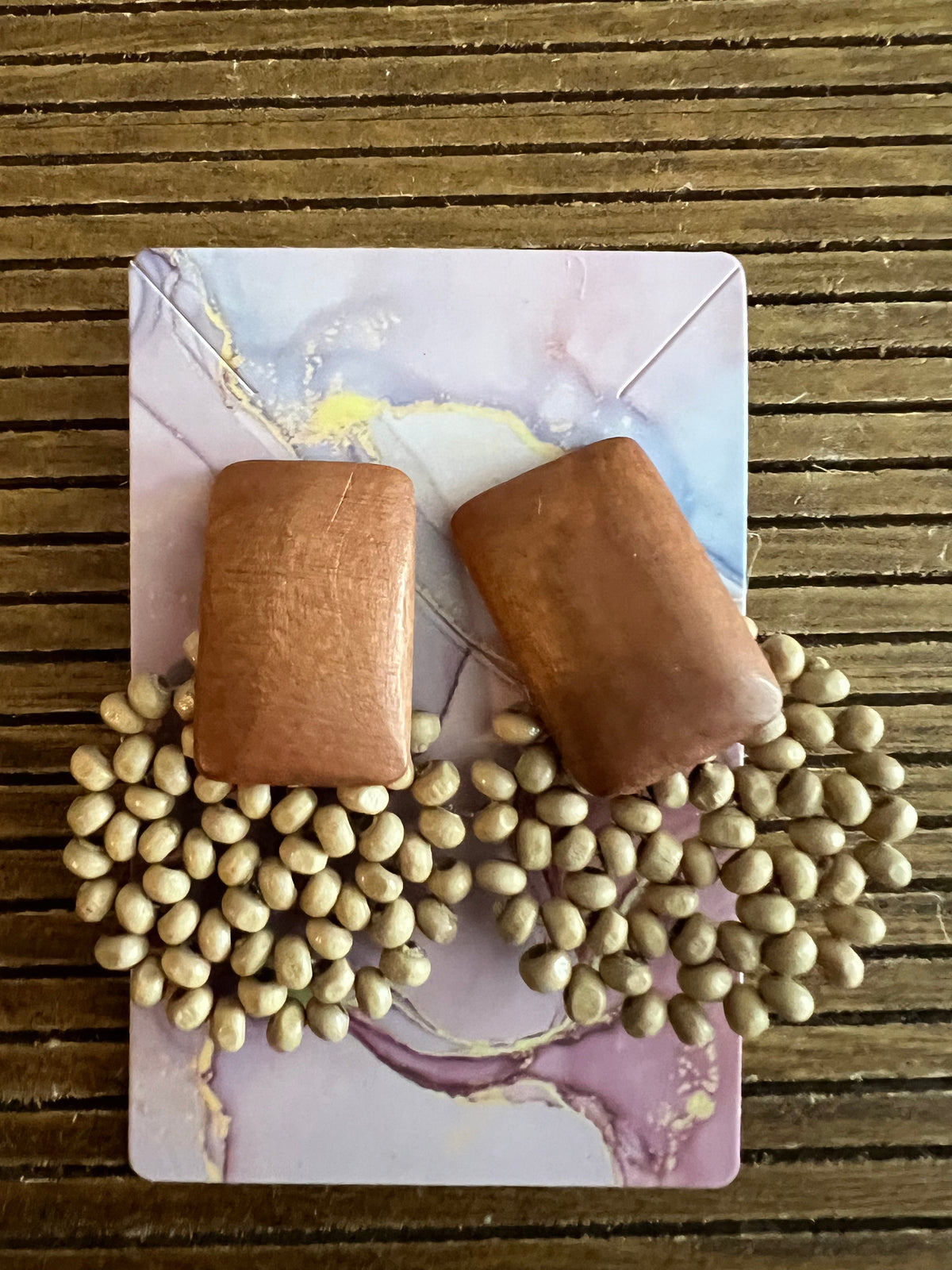 Bead Wooden Boho Earrings