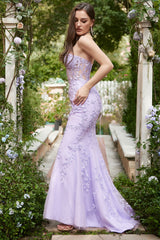 Sweetheart Neck Mermaid Purple Prom Dress With Appliques