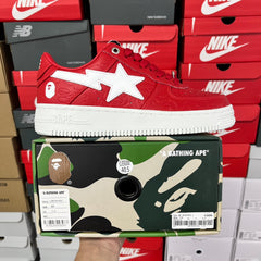 A Bathing Ape Bapesta Motif Red/White