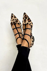 ANIMAL PRINT BALLET FLATS WITH STRAPS