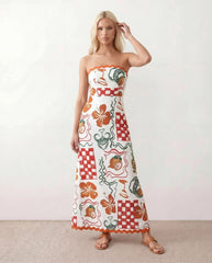 Delia Strapless Low Back Maxi Dress