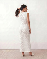 Delilah Openwork Fitted Maxi Dress