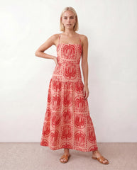 Veda Spaghetti Strap Low Back Maxi Dress