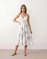 Talia Spaghetti Strap Floral Midi Dress
