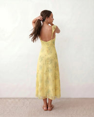 Thea Low Back Floral Midi Dress