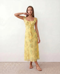 Thea Low Back Floral Midi Dress