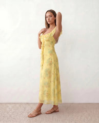 Thea Low Back Floral Midi Dress