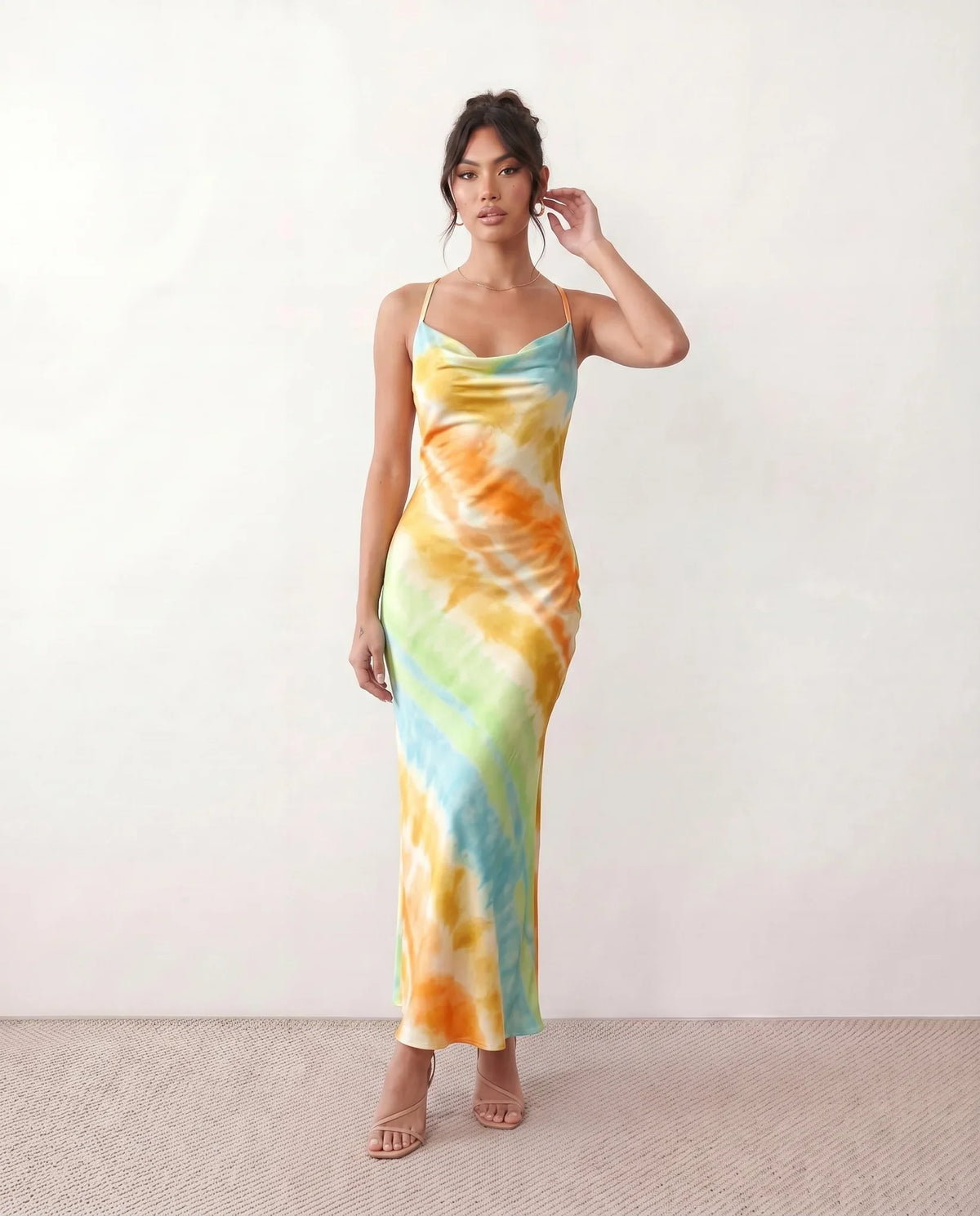 Livia Silk Glossy Maxi Dress