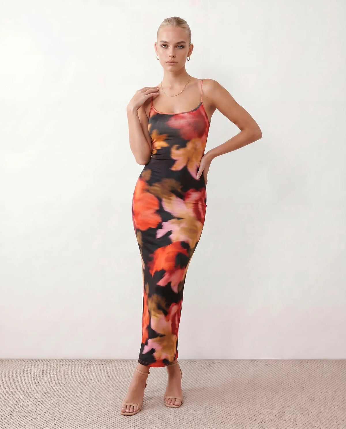 Bria Spaghetti Strap Low Back Maxi Dress